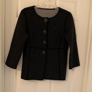 Classiques Entier Dark Charcoal Gray- Boiled Wool Jacket Like New Sz M